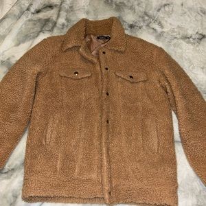 size 4 boohoo brown teddy jacket